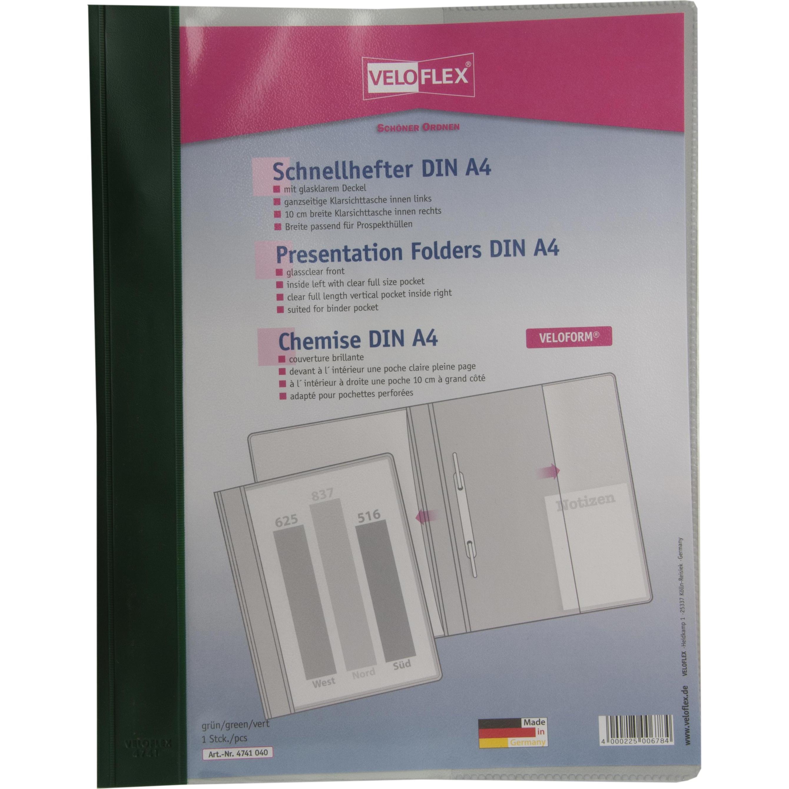 Veloflex, Mappe, Schnellhefter VELOFORM A4 grün (A4, 1 x)