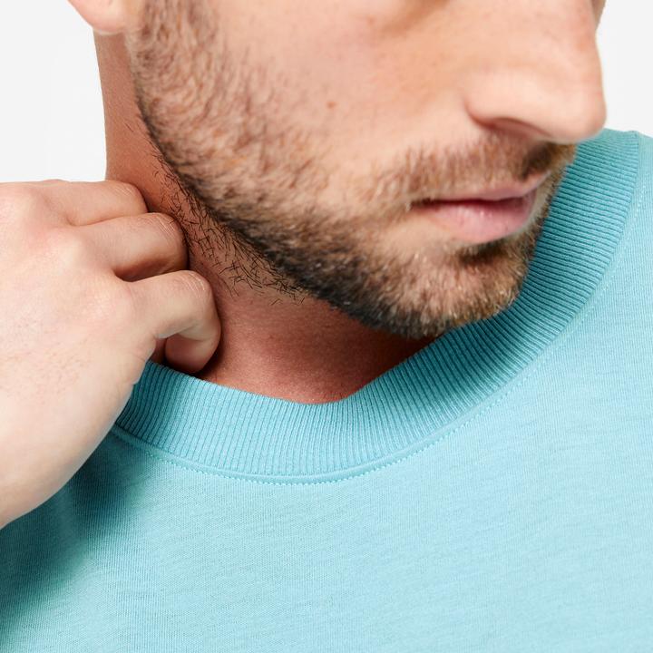 Produktbild Domyos T-Shirt Herren Crosstraining atmungsaktiv Rundhals Slim - türkis (S)