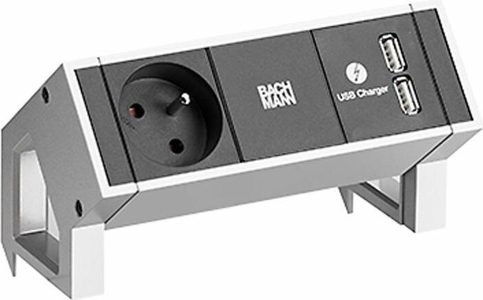 Actual product image Bachmann Desk 2 - 1 AC outlets - Indoor - Type E - Stainless steel - 155 mm - 1 piece(s) (1 x, CEE 7/5)