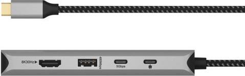 Actual product image Icy Box DockingStation with 8K, Gigabit LAN & 100W PD IB-DK4061-CPD (USB-C, 5 ports)
