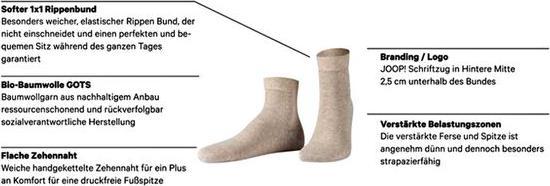 Produktbild Joop! Unisex premium essential organic cotton Quarter 2p (2er Pack, 39 - 42)