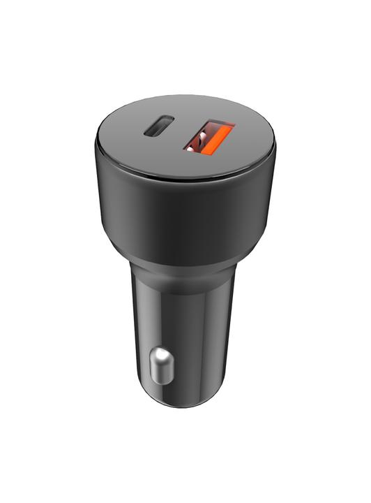 Actual product image Qualo Recycling USB-A USB-C car charger black 32W QRLS-AC-01-32