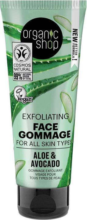 Immagine prodotto Organic Shop Scrub viso all'avocado e all'aloe per tutti i tipi di pelle 75 ml (Scrub detergente, 75 ml)