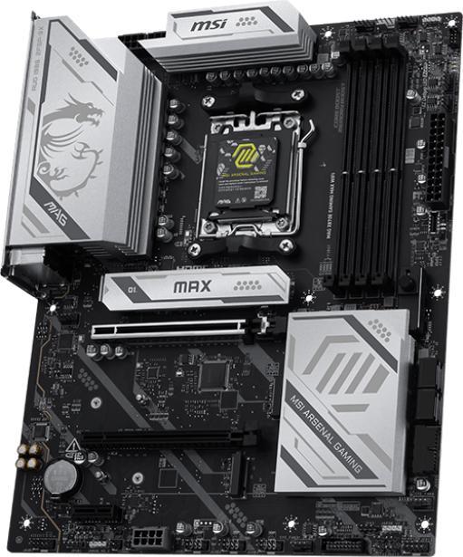 Produktbild MSI MAG X870E Gaming Max Wifi (X870,AM5,ATX,DDR5) (AM5, AMD X870, AMD X870E, ATX)