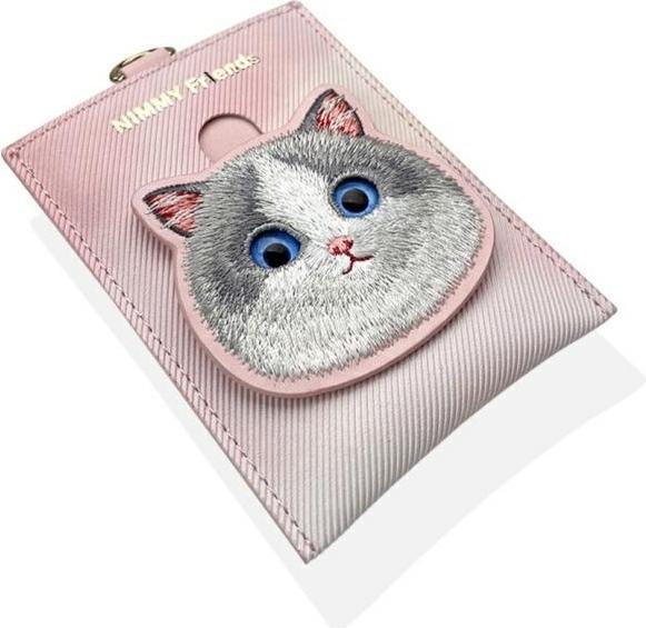 Actual product image iLike Nimmy card wallet pink Big Eyed Pet 2.0 Cat