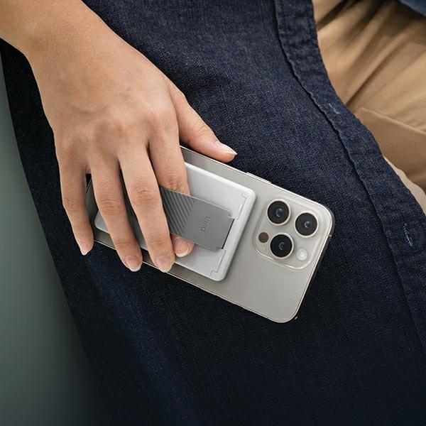Actual product image Uniq Heldro ID magnetyczny portfel z podpórką i opaską czarny/midnight black