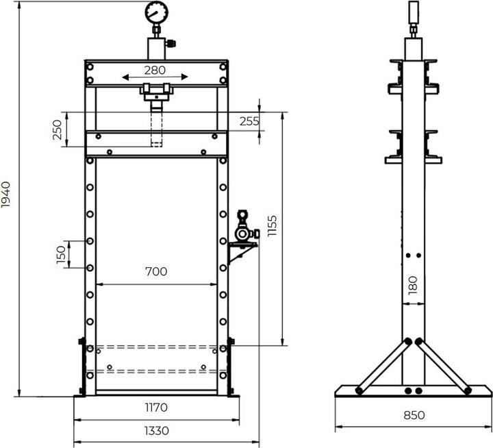 Actual product image Holzmann shop press 75tons