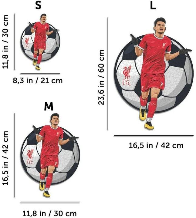 Actual product image Iconic Liverpool FC - Luis Diaz - Wooden Puzzle Size S (150 pieces) (150 pieces)