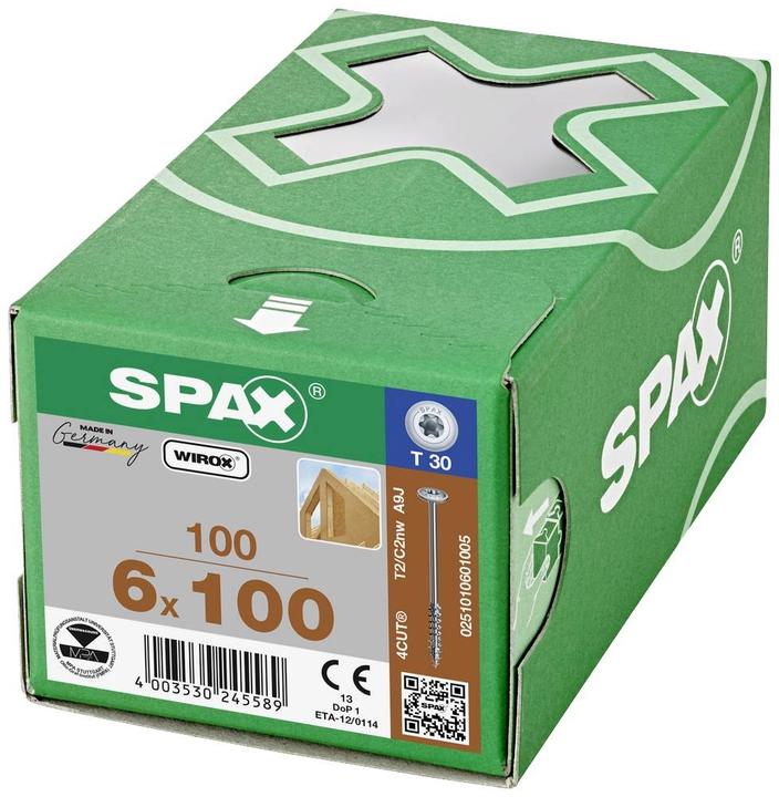 Produktbild Spax Tellerkopf T-Star Plus T30 Teilgewinde Wirox (100 Schrauben pro Stück)