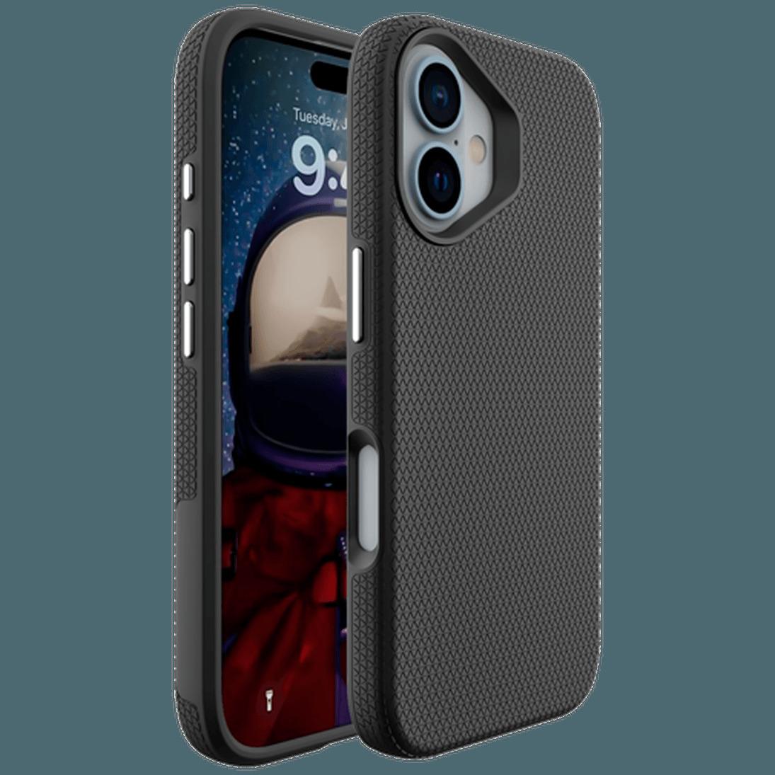Just in Case Rugged TPU Back Cover Schwarz Apple iPhone 16 (Apple iPhone 16), Smartphone Hülle, Schwarz
