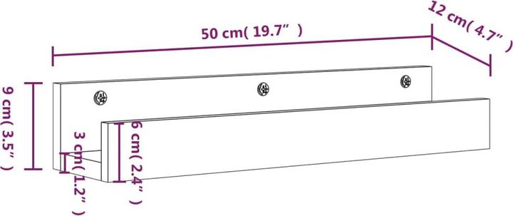 Immagine prodotto vidaXL Wandregal (50 x 12 x 9 cm)