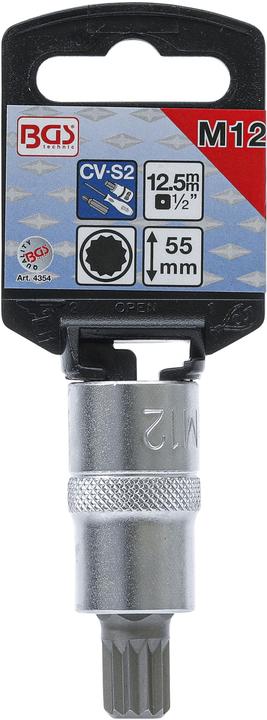 Actual product image BGS Bit Socket 12.5 mm (1/2") Drive Spline (for XZN) M12
