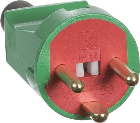 Actual product image LK Plug type 186lige with earthing shatterproof16A 250V red/green