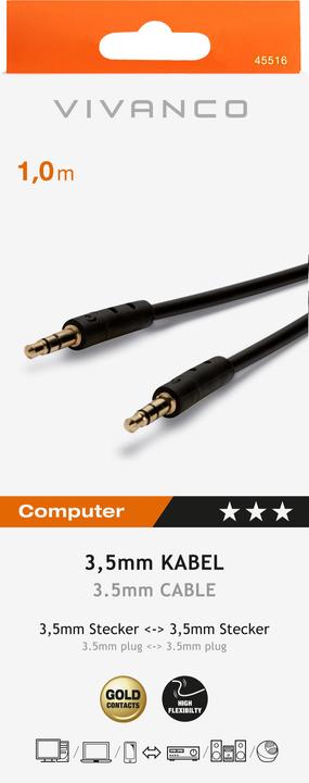Produktbild Vivanco Audiokabel (1 m, AUX Kabel)