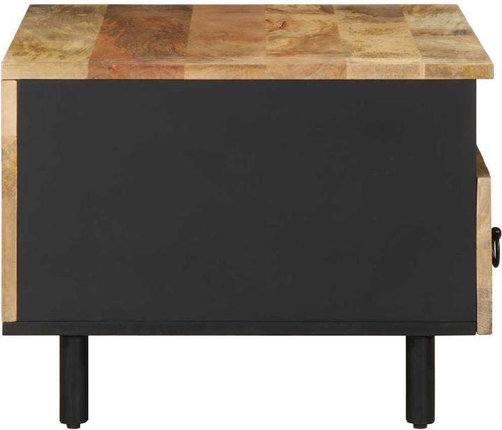 Image du produit VidaXL Table basse Table d'appoint Table de salon Noir Bois de manguier brut (80 x 54 x 40 cm)