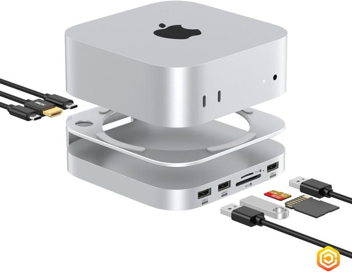 Actual product image Casecentive Aluminum 8-in-1 Docking Station Hub Stand (USB-C)