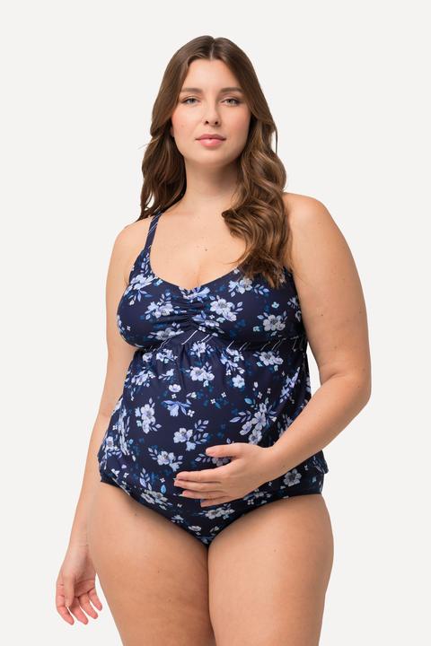 Image du produit Ulla Popken Bellieva-Tankini, Umstandsmode, Blüten/Ringel, Raffung, verstellbare Träger (48)