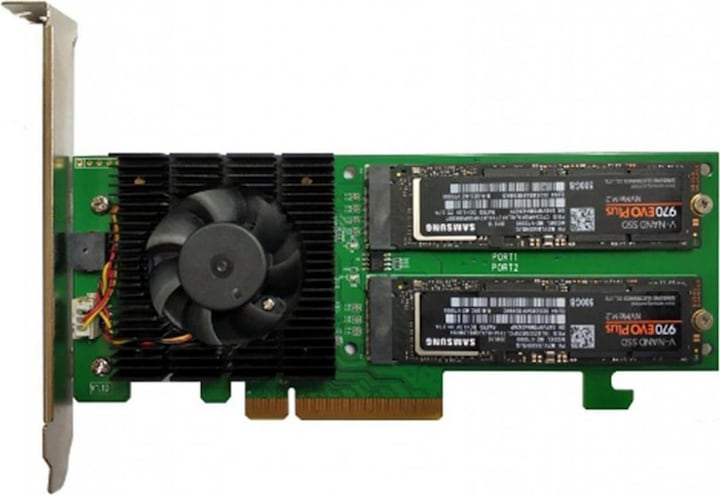 Produktbild HighPoint RAID-Controller SSD7202 2x M.2 NVMEx4v3, PCI-Ex8