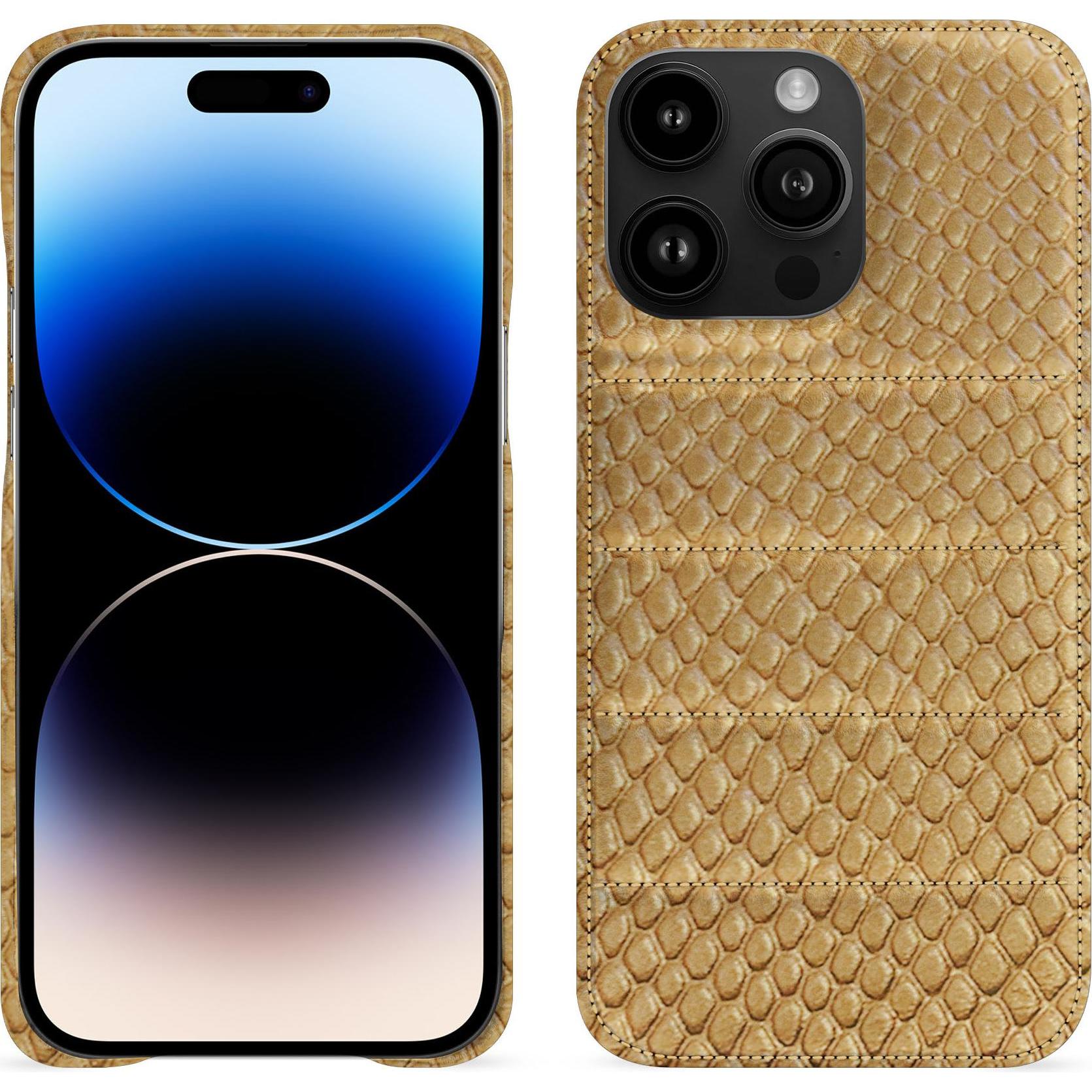 Noreve Lederschutzhülle (Apple iPhone 15 Pro Max), Smartphone Hülle, Beige