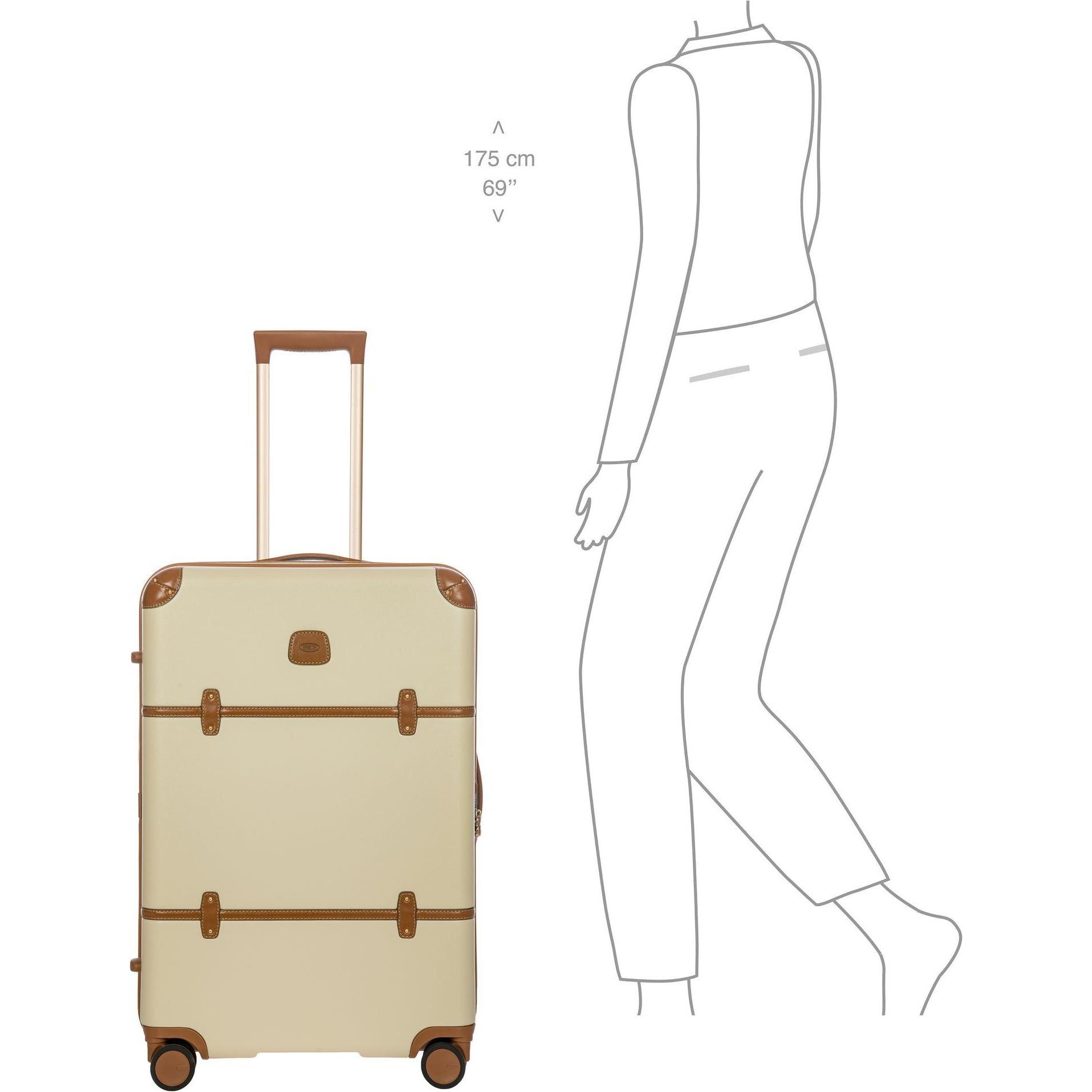 Brics, Koffer, Bellagio 4 Rollen Trolley 70.5 cm mit Dehnfalte, Beige, (78 l, L (90 - 115l))