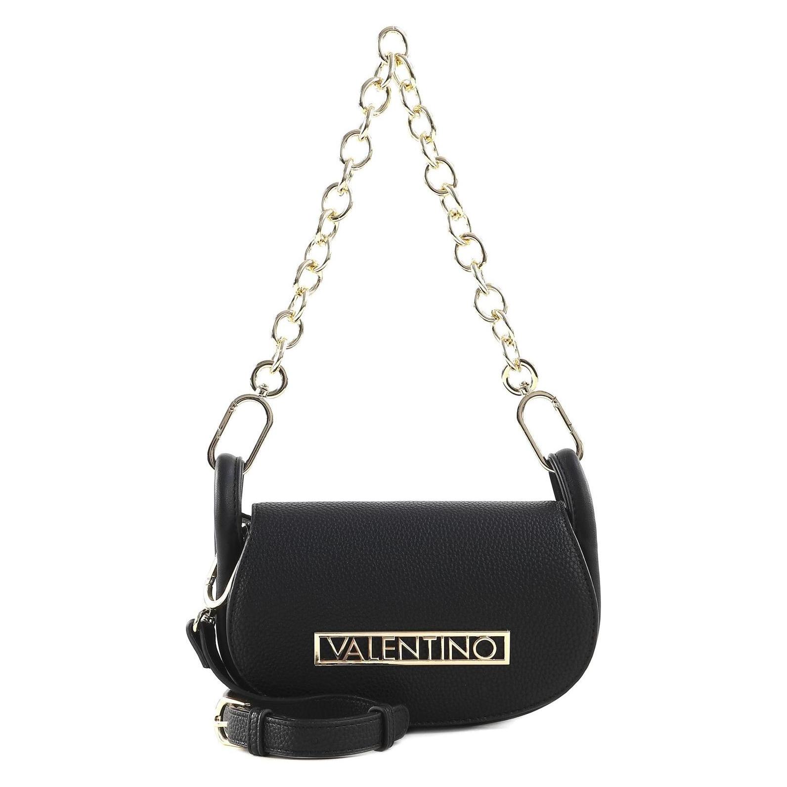 Valentino, Damen, Handtasche, Vinile Flap Bag, Schwarz
