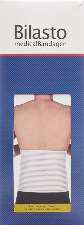Produktbild Bilasto Uno Bauchbandage Herren L weiss mit Micro-Klettverschluss (L)