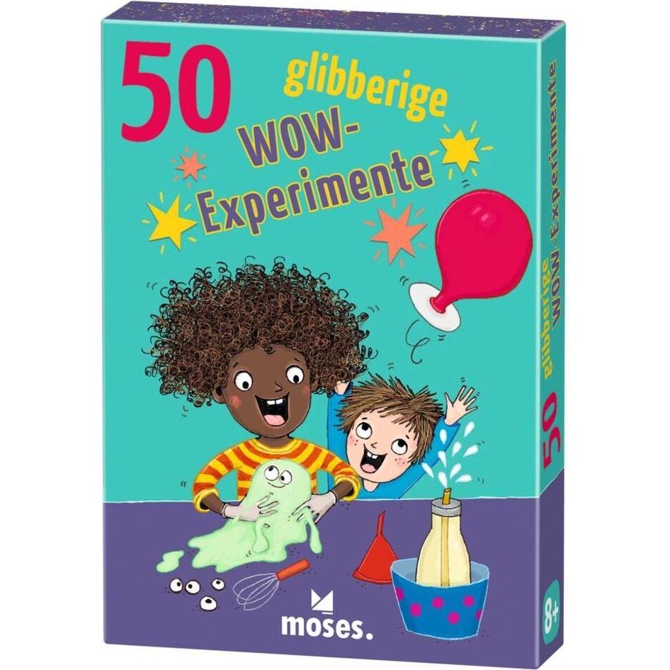 Moses 30254 50 glibberige Wow-Experimente, Kartenset für clevere Kids, grosser Spass für kleine Wisse