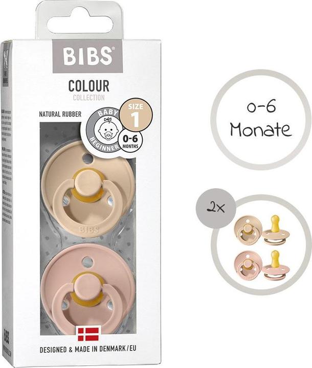 Actual product image Bibs 2-PACK S BLUSH & VANILLA Smoczek Uspokajający kauczuk Hevea (2x, 0 - 6 Months)