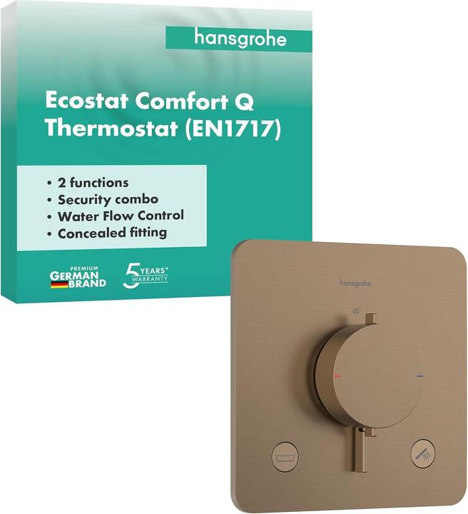 Actual product image hansgrohe Thermostatic Shower and Bathtub Mixer with SafetyStop and Backflow Prevention