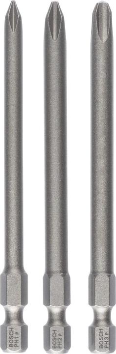 Actual product image Bosch Professional Zubehör Screwdriver bit set extra-hard, 3-piece, PH1, PH2, PH3, 89 mm (Cross Phillips PH M1, Cross Phillips PH M2, Cross Phillips PH M3)