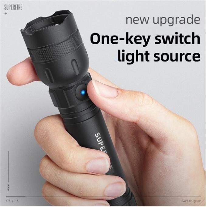 Actual product image Superfire Flashlight GTS6, 360lm, USB-C (13.70 cm, 360 lm)