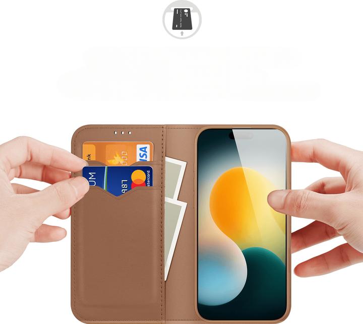 Actual product image Dux Ducis iPhone 17 Pro Max RFID Blocking Cover - Brown (Apple iPhone 17 Pro Max)