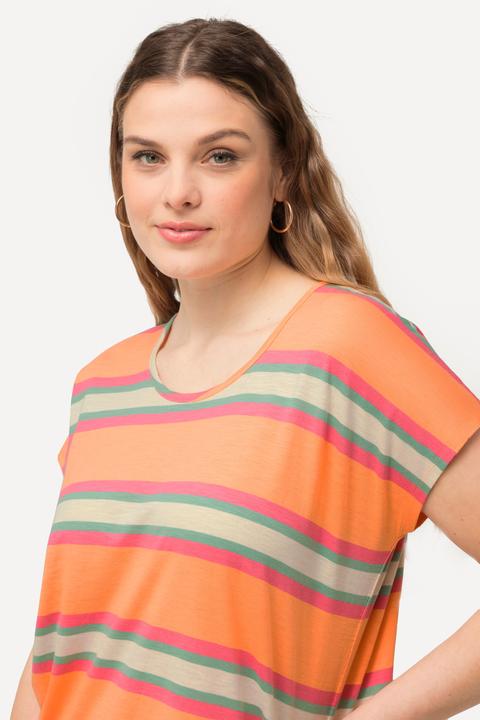 Immagine prodotto Ulla Popken T-shirt dal taglio smanicato e oversize con righe e scollo a girocollo (50, 52)