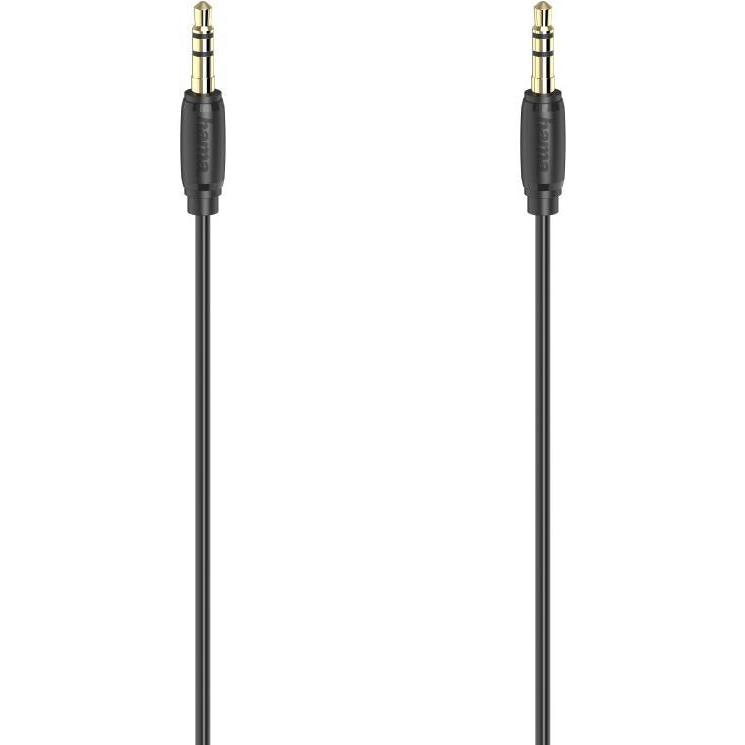 Hama Audio-Kabel, 3,5-mm-Klinken-St. - St., Stereo, vergoldet, ultradünn, 5,0 m (5 m, 3.5mm Klinke (AUX)), Audio Kabel