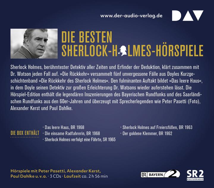 Produktbild Sherlock Holmes 4 Die Rückkehr (Elmar Wepper, Hans Clarin, Peter Pasetti, Sir Arthur Conan Doyle, Deutsch)
