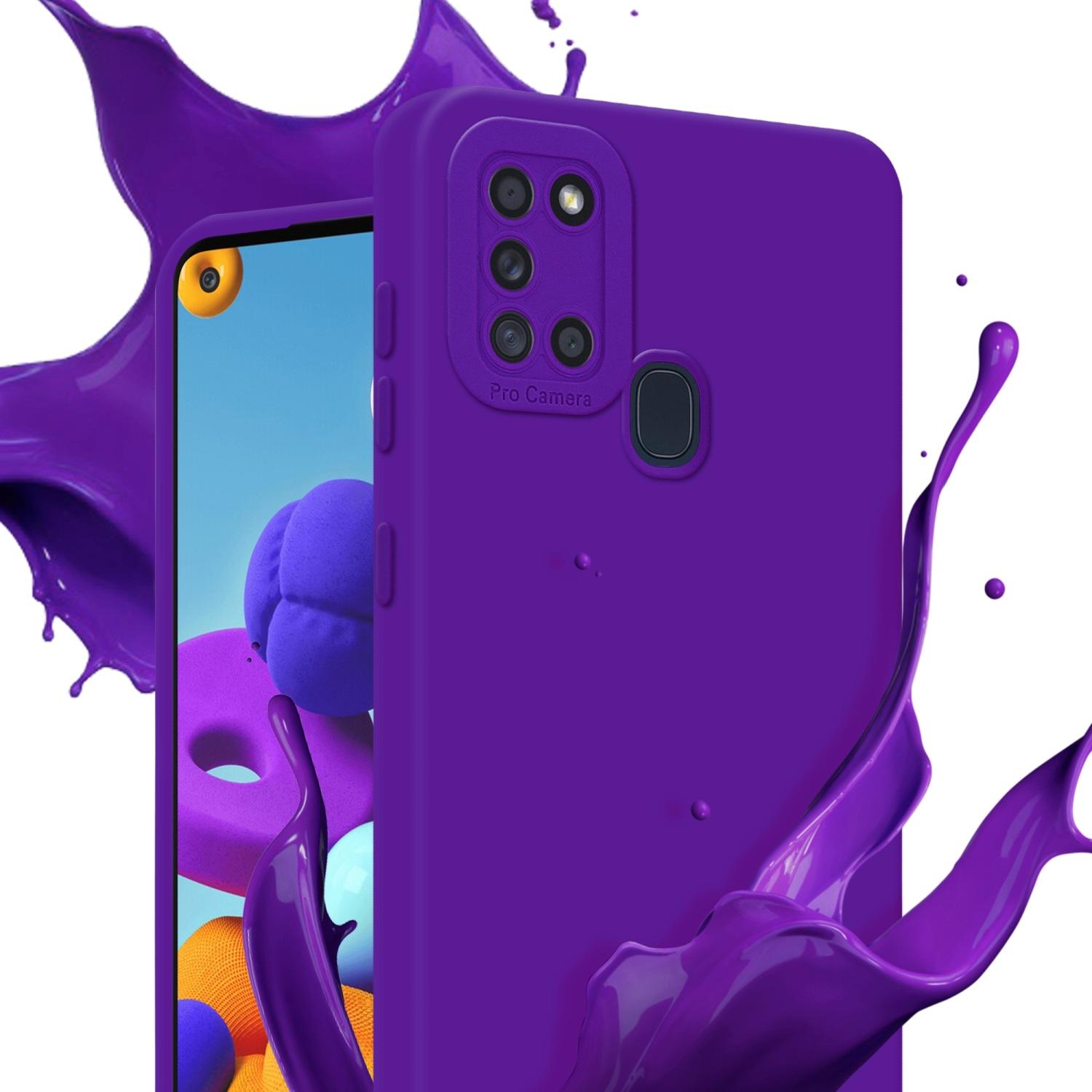 Thumbnail - Cadorabo Hülle für Samsung Galaxy A21s im TPU Fluid LM162 Style (Samsung Galaxy A21s), Smartphone Hülle, Violett