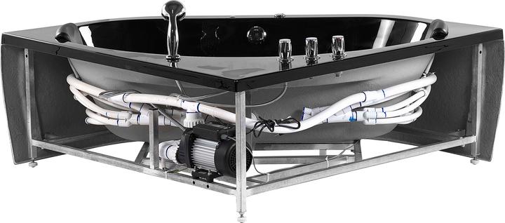 Image du produit Beliani Baignoire à hydromassage noire modèle d'angle avec LED 140 x 140 cm MEVES (270 l, 140 cm, 140 cm)