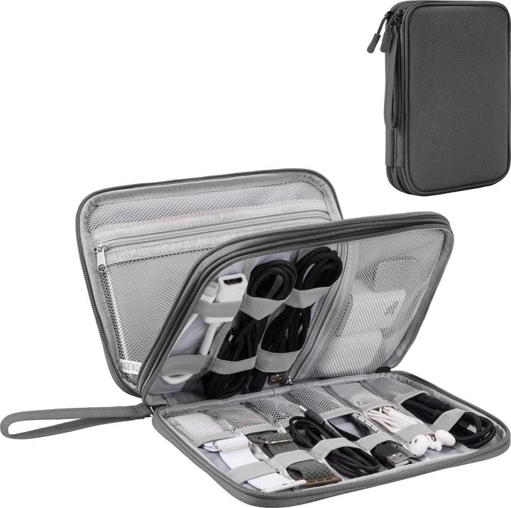Only-Bags.Store Organizer für elektronisches Zubehör, Kabeltasche Reiseutensilien, Doppelschicht-Reisekabeltasche