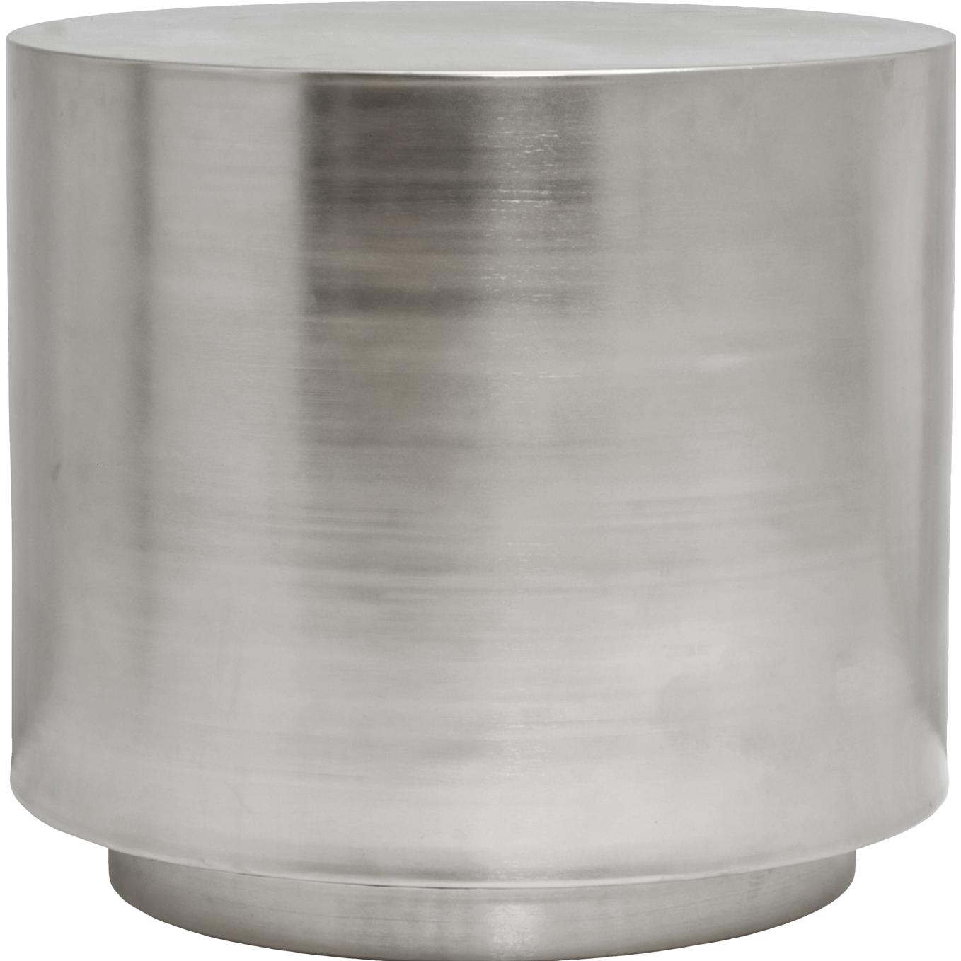 House Doctor, Tavolino da salotto, Coffee table, HDStep, Brushed silver finish (Ø 40 x 45,5 cm)