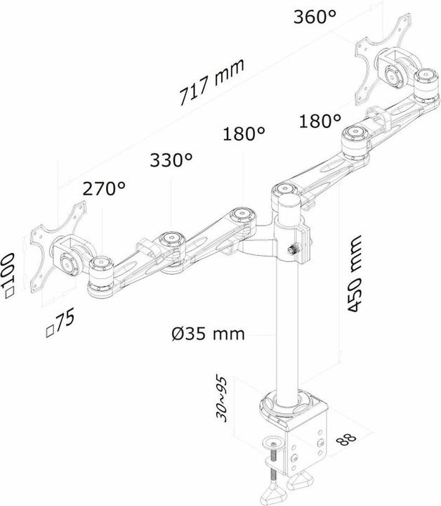 Produktbild Neomounts FPMA-D935D Monitor Tischhalterung (Tisch, 27", 12 kg)