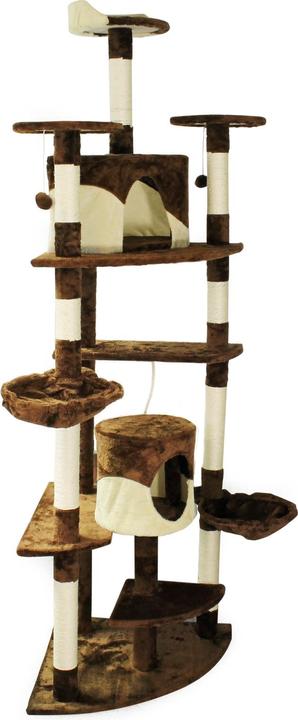 Actual product image Wiltec Corner scratching post Beige/brown 210cm Cat scratching post Cat tree Climbing tree (210 cm, Beige/brown)