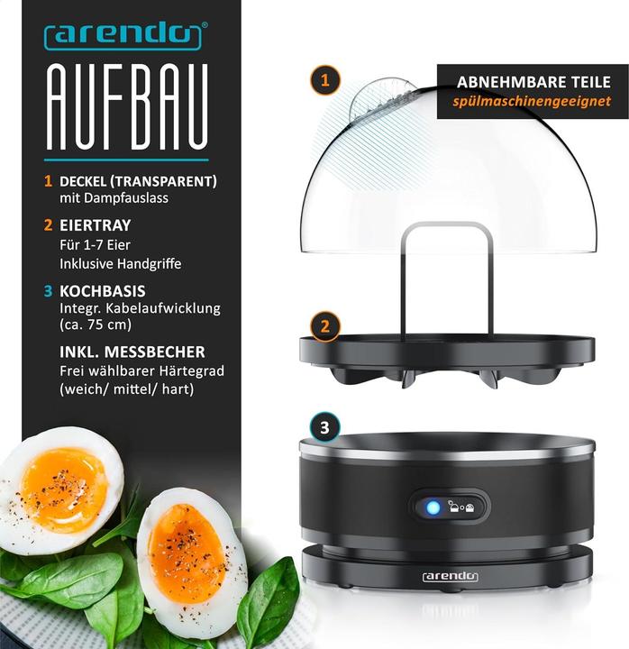 Produktbild Arendo Eierkocher Sevencook mit Warmhaltefunktion