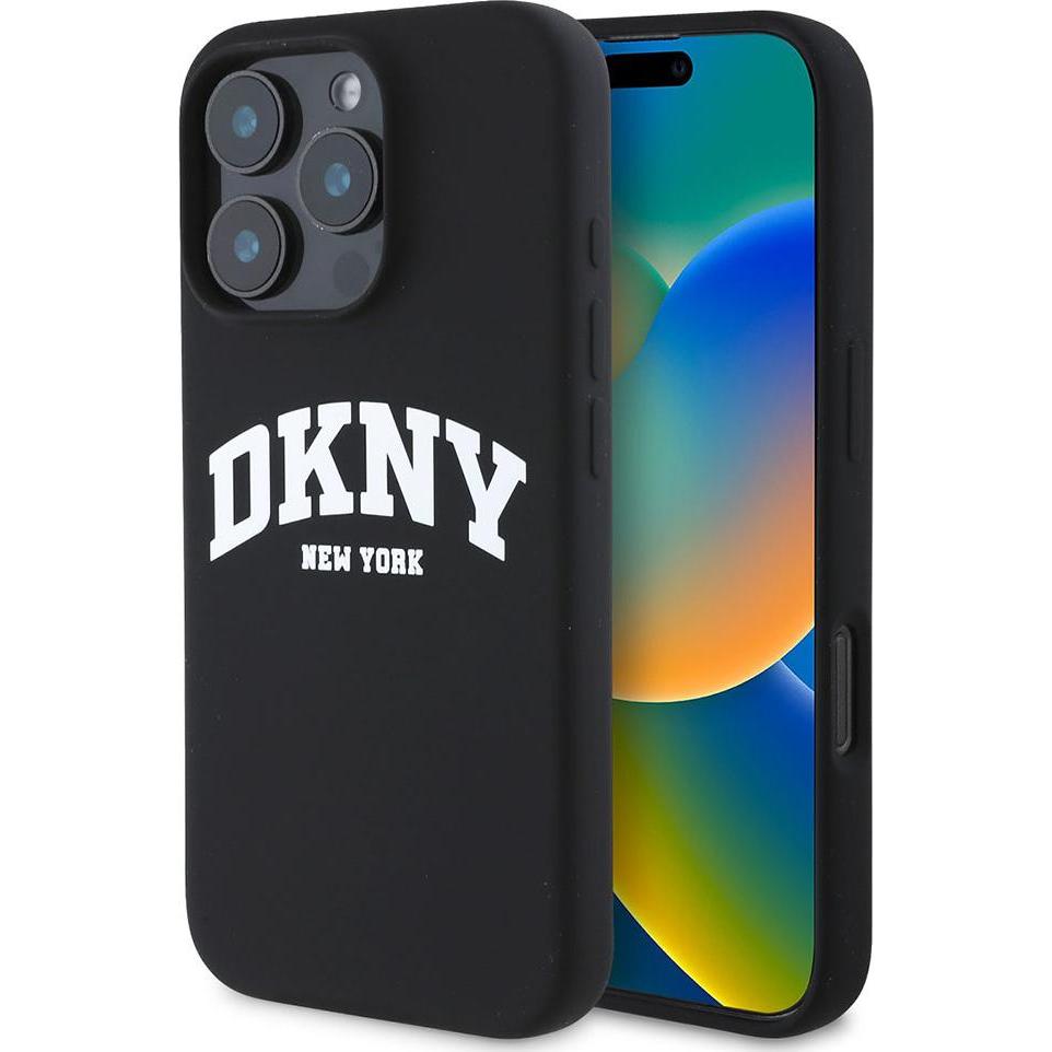 Thumbnail - DKNY DKHMP16XSNYACH iPhone 16 Pro Max 6.9" czarny/black hardcase Silicone White Printed Logo MagSafe (Apple iPhone 16 Pr...