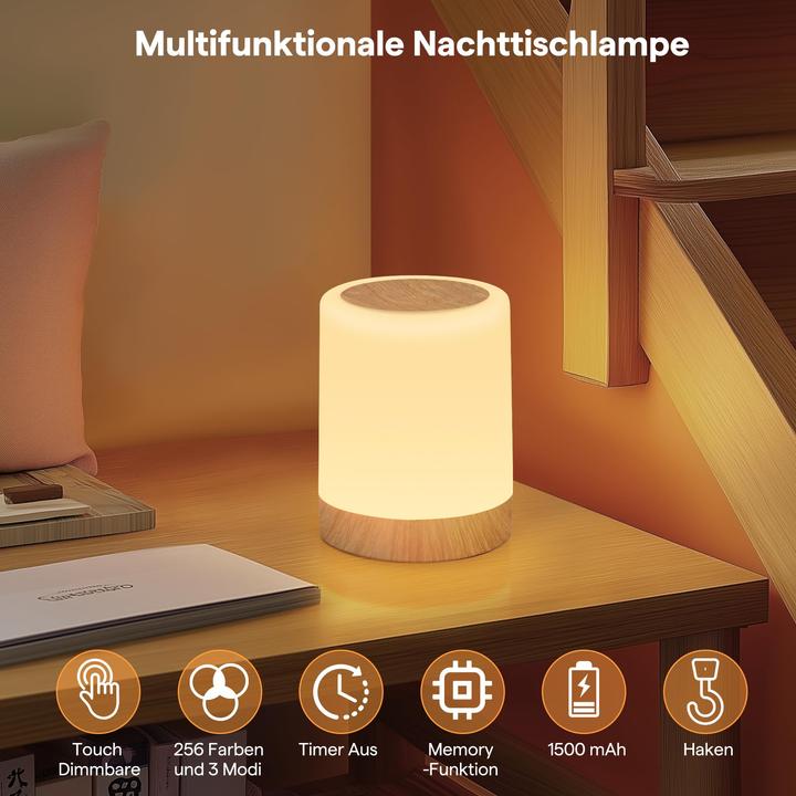 Produktbild Alopini LED Nachttischlampe Touch dimmbar
