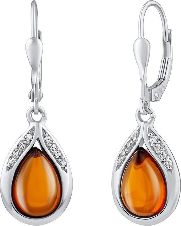 Image du produit Silvego Boucles d'oreilles en argent avec ambre naturel JST13327EJ