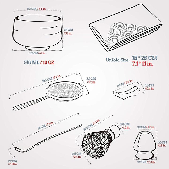 Actual product image Teanagoo 7-teiliges Matcha-Tee-Set mit Bambus-Schneebesen