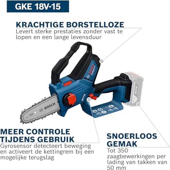 Actual product image Bosch Professional Bosch GKE 18V-15 Akku-Astsäge (Battery chain saw)