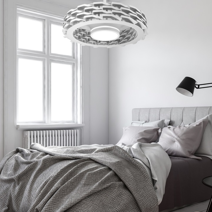 Actual product image Sulion Ceiling fan with LED light RUBIK WLAN Ø76cm dimmable white with app or remote control ste