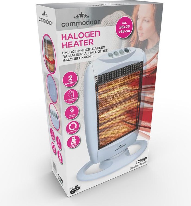 Actual product image Commodoor LQ003 Infrared radiant heater 3 heat levels (1200 W)