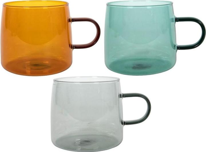 Actual product image Tavola Coloured Boros Glass Mug with Handle 500ml 6pcs. (500 ml, 6 x)